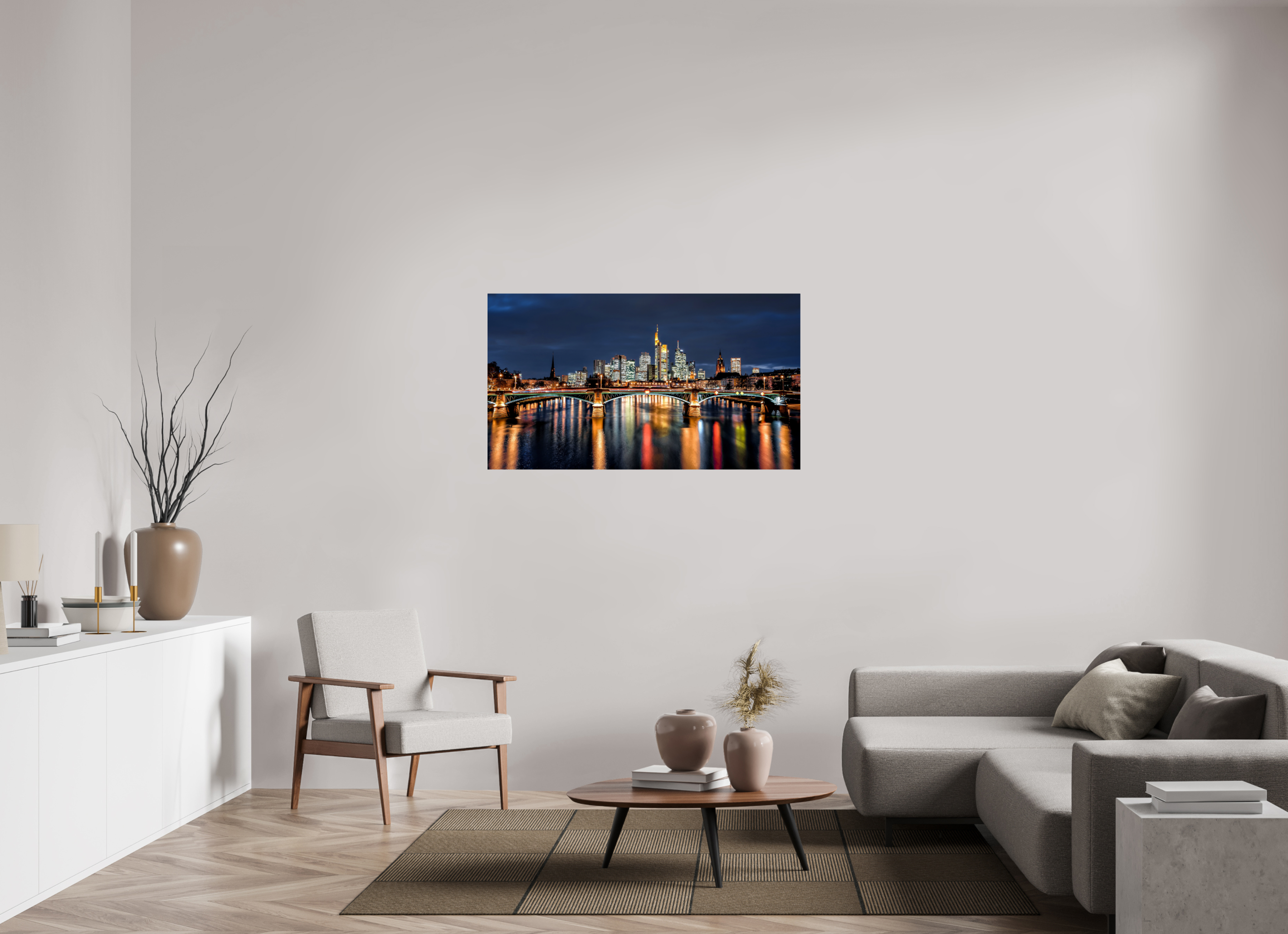 128 x 72 cm, FineArt Pearl "Frankfurt am Main" auf strukturiertem Hahnemühle Fine Art-Papier (Nur als Print / Druck)