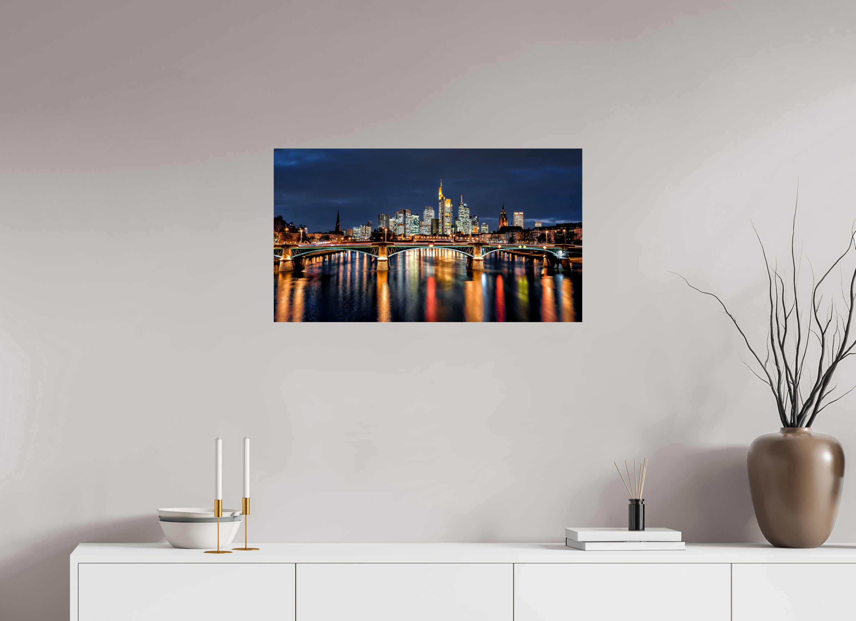 80 x 45 cm, FineArt Pearl "Frankfurt am Main" auf strukturiertem Hahnemühle Fine Art-Papier (Nur als Print / Druck)