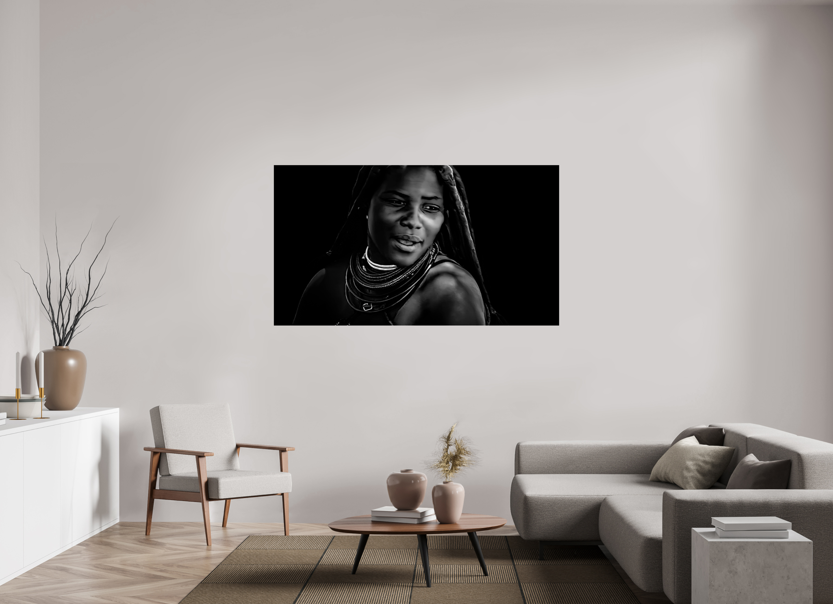 176 x 99 cm, FineArt Pearl „Himba-Frau“ auf strukturiertem Hahnemühle Fine Art-Papier (Nur als Print / Druck)