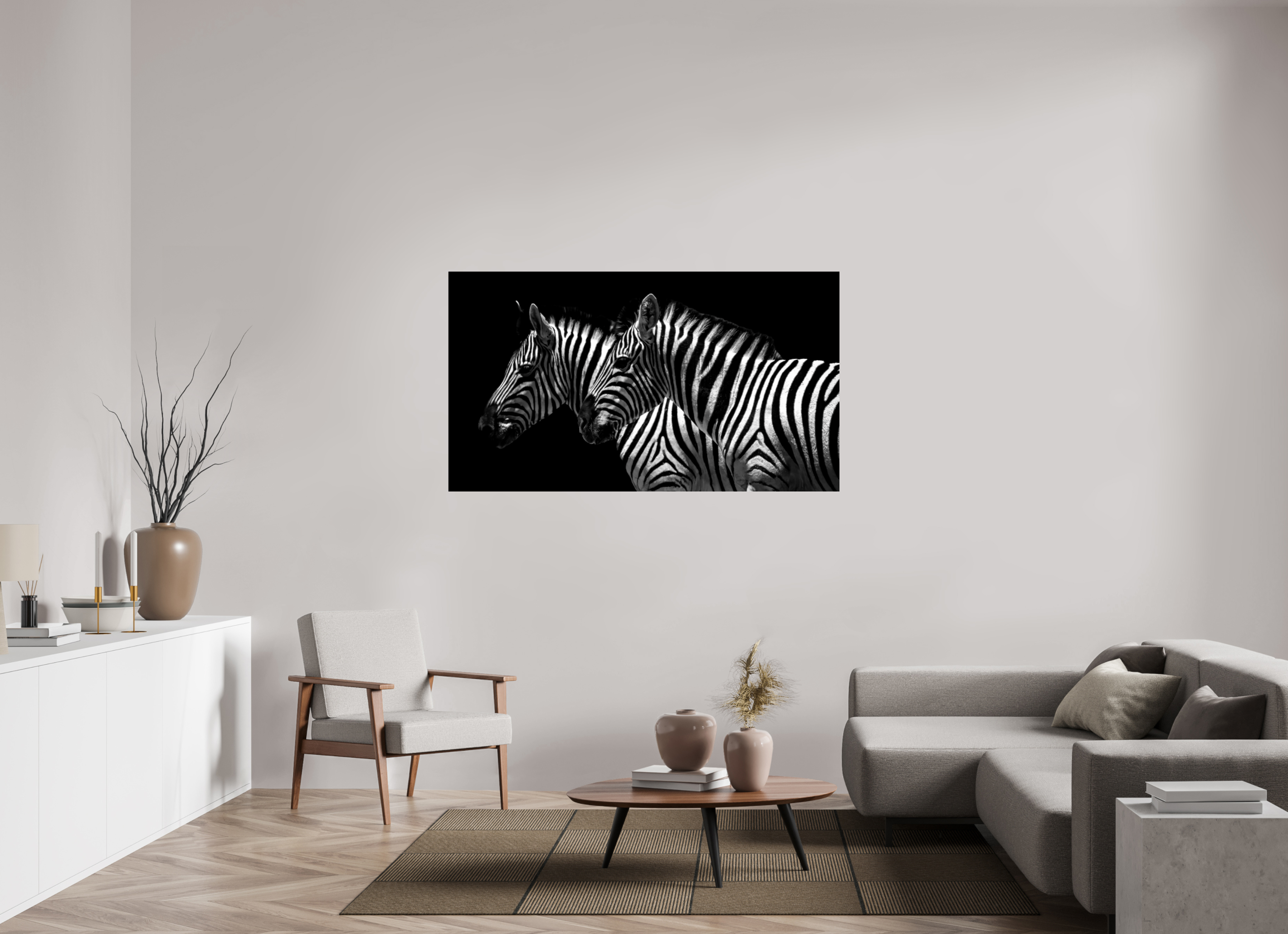 160 x 90 cm, FineArt Pearl "Zebras" auf strukturiertem Hahnemühle Fine Art-Papier (Nur als Print / Druck)