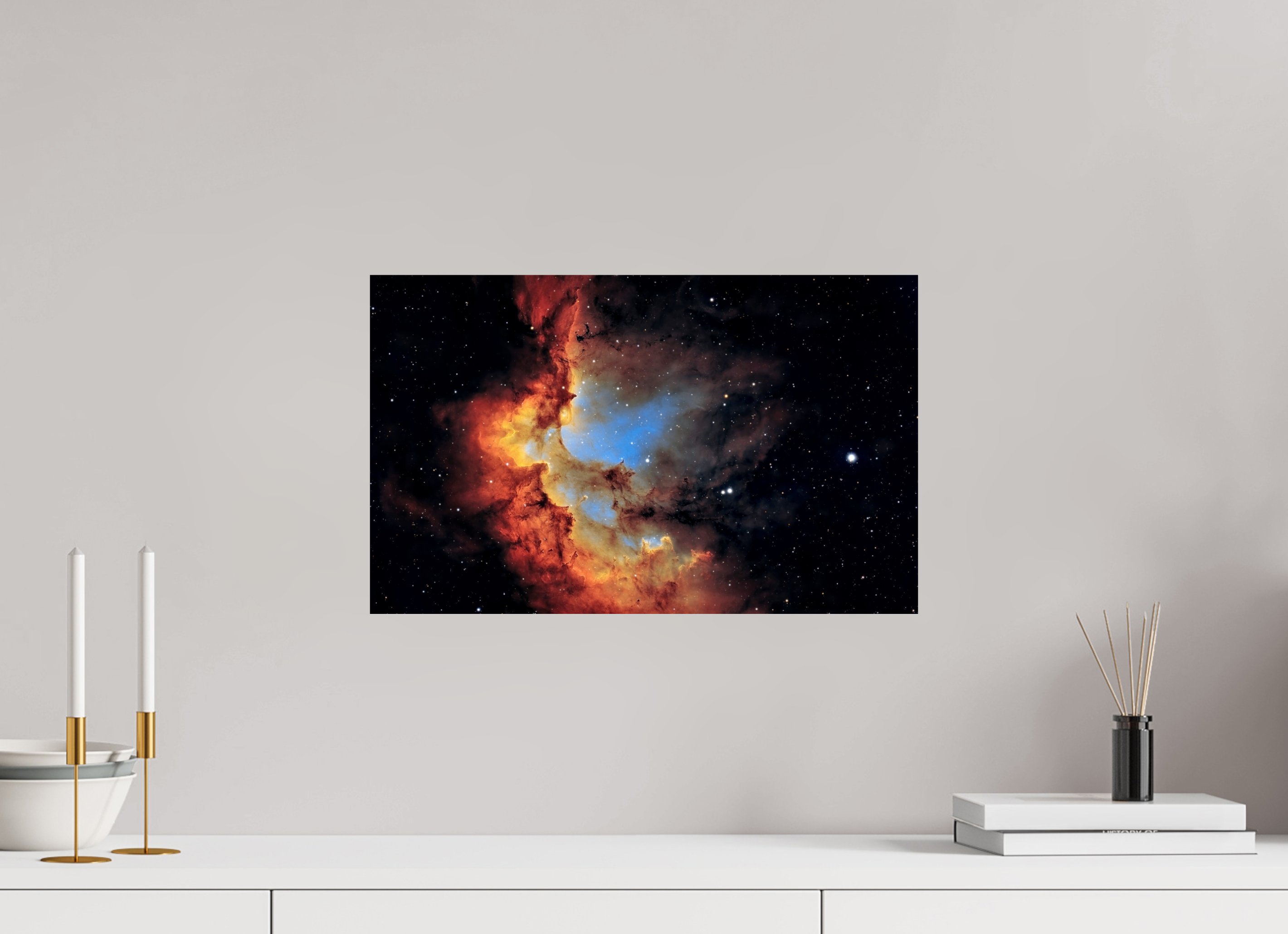 48,5 x 30 cm, FineArt Perl Der Zauberer-Nebel (NGC 7380) auf strukturiertem Hahnemühle Fine Art-Papier (nur gedrucktes Format)