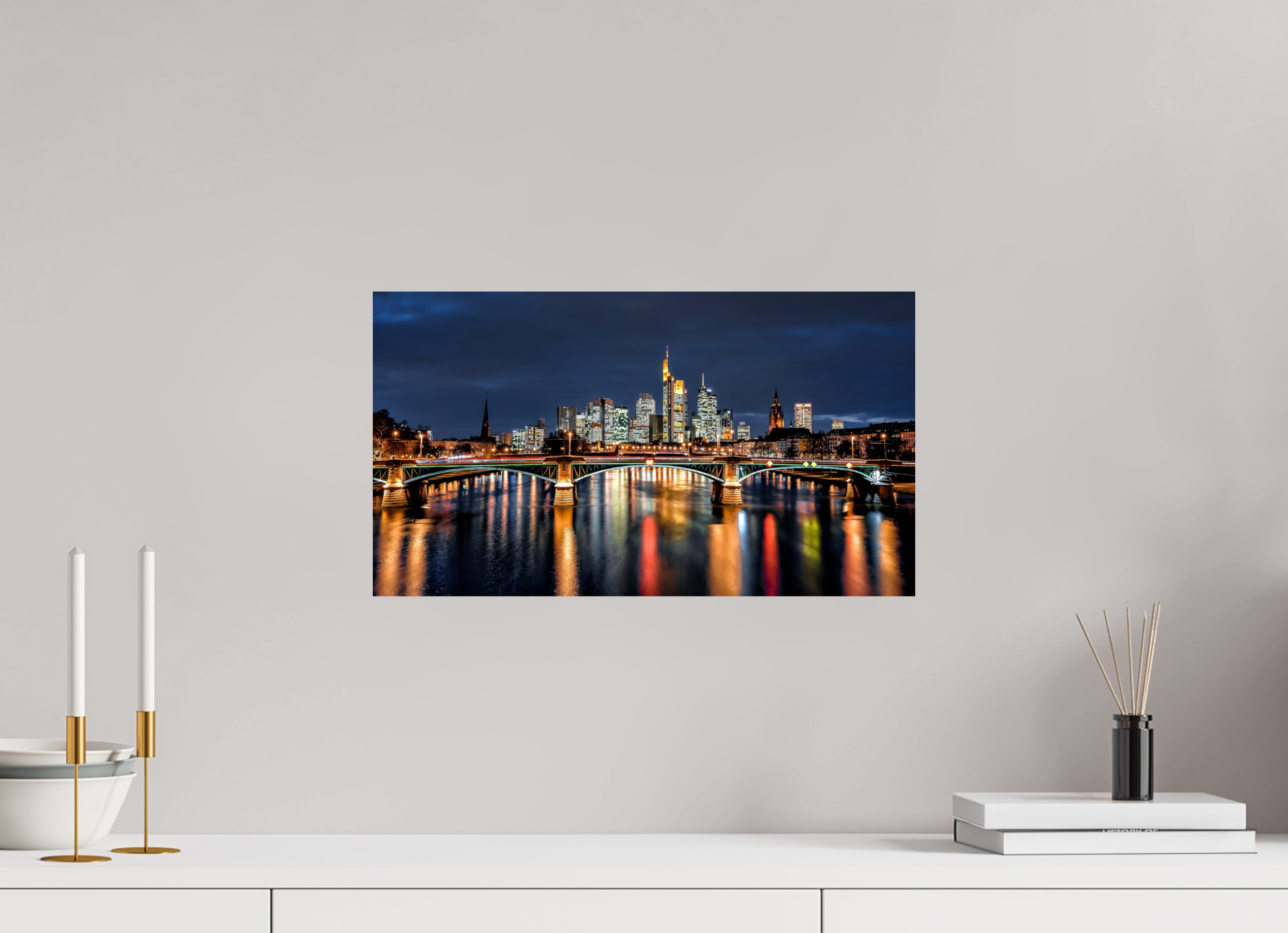 48 x 27 cm, FineArt Pearl "Frankfurt am Main" auf strukturiertem Hahnemühle Fine Art-Papier (Nur als Print / Druck)