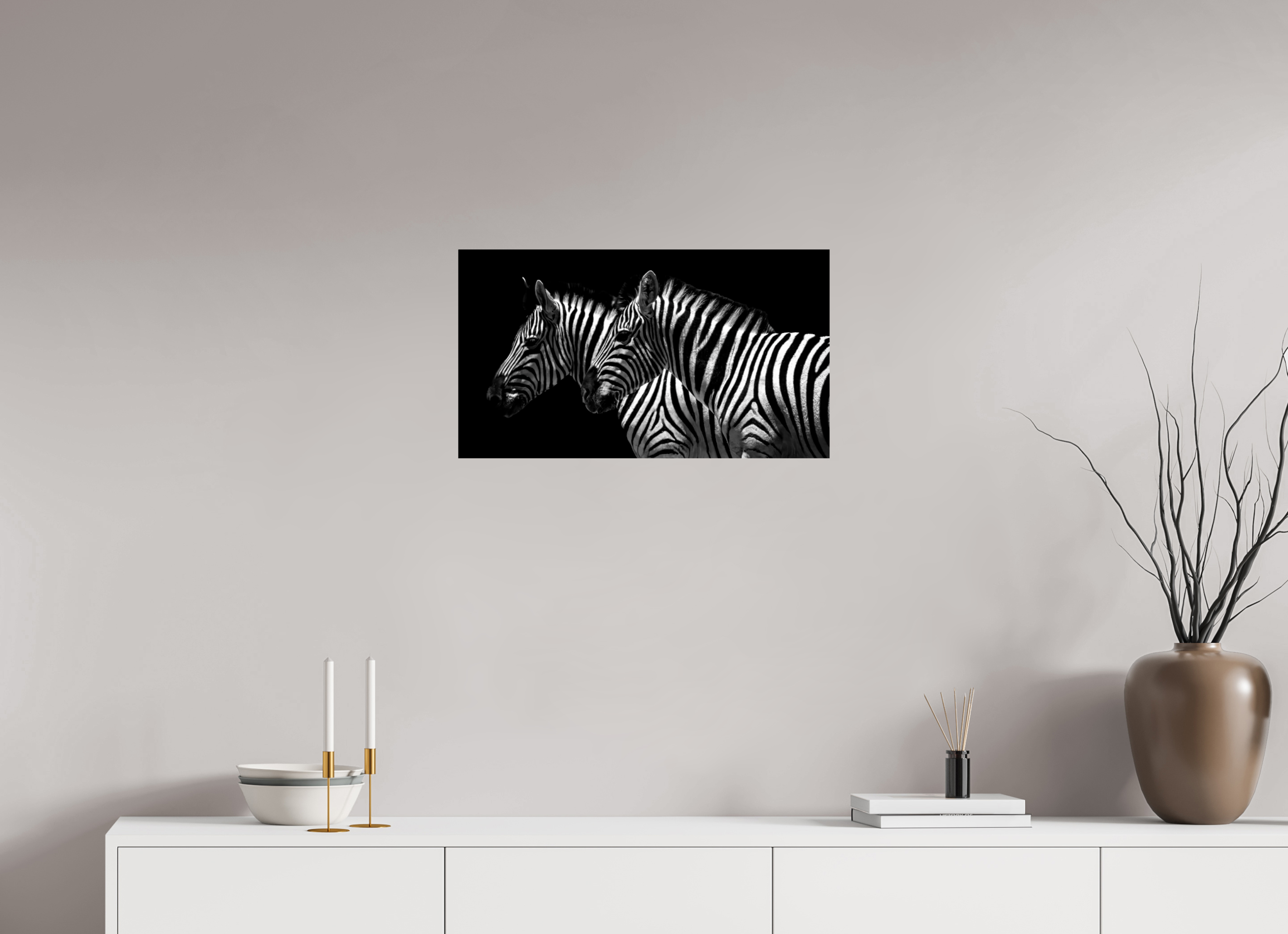 64 x 36 cm, FineArt Pearl "Zebras" auf strukturiertem Hahnemühle Fine Art-Papier (Nur als Print / Druck)