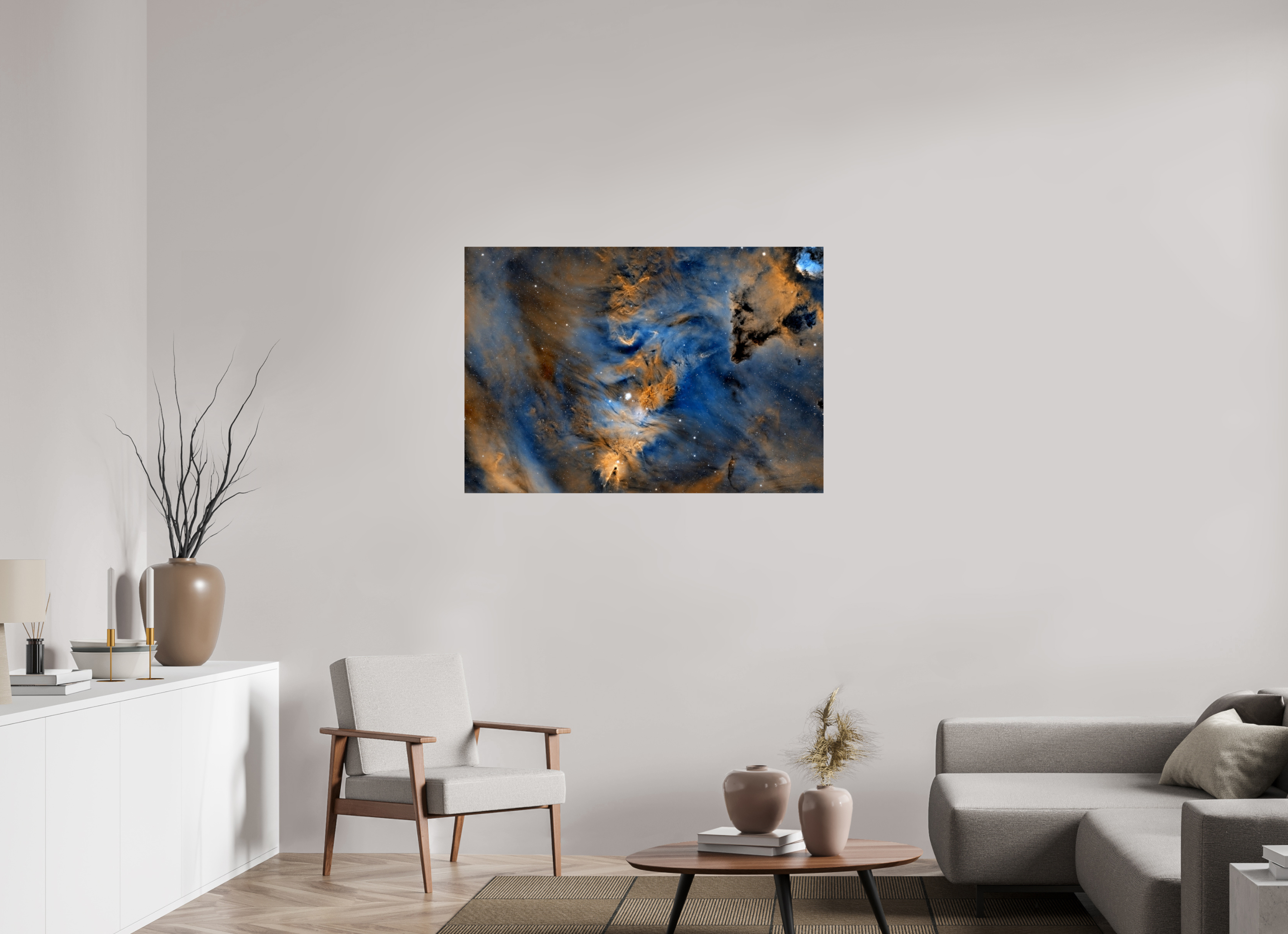 116,5 x 80 cm, FineArt Pearl "Cone Nebula (NGC-2264)"auf strukturiertem Hahnemühle Fine Art-Papier (Nur als Print / Druck)
