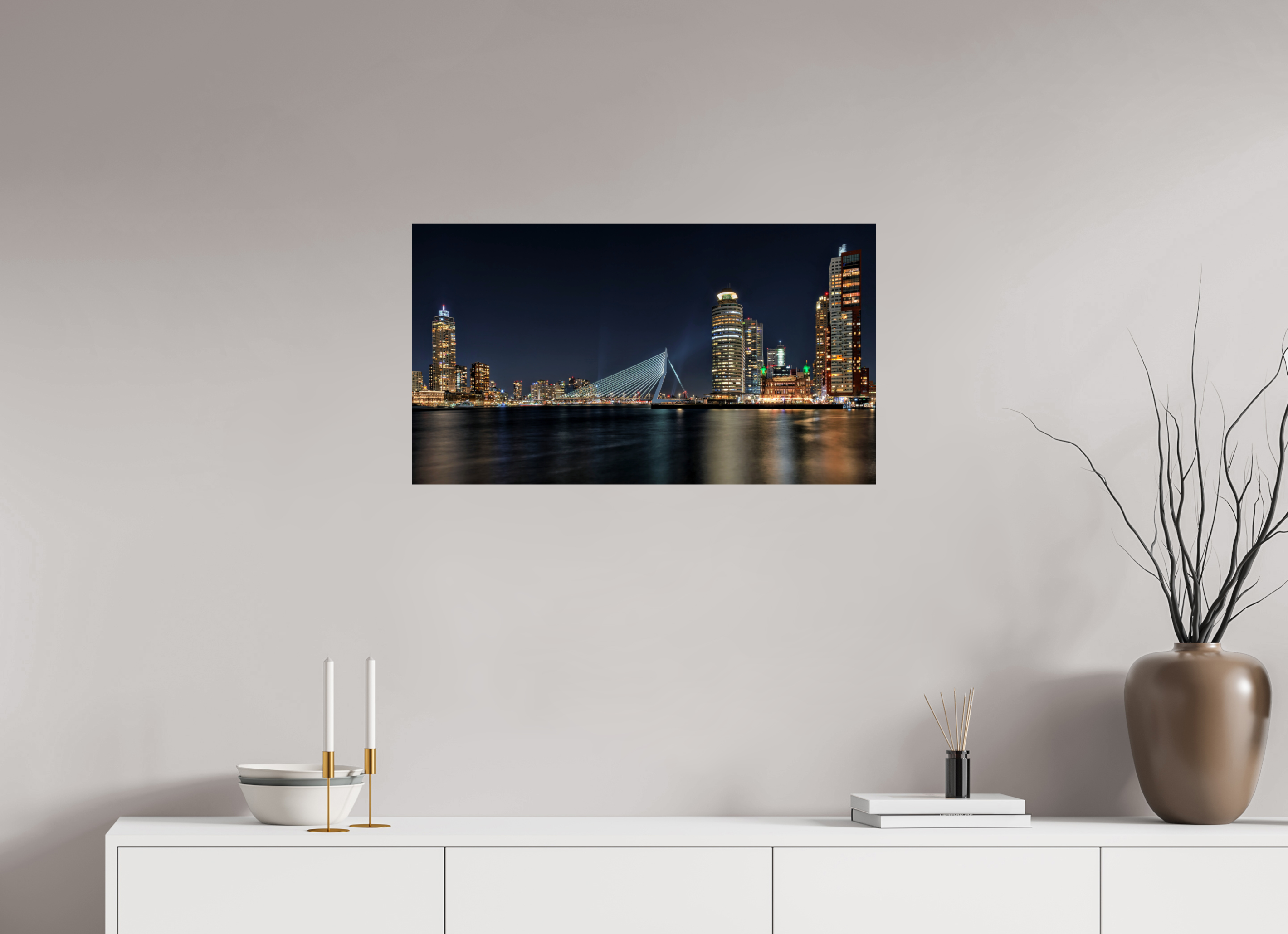 80 x 45 cm, FineArt Pearl "Rotterdam" auf strukturiertem Hahnemühle Fine Art-Papier (Nur als Print / Druck)