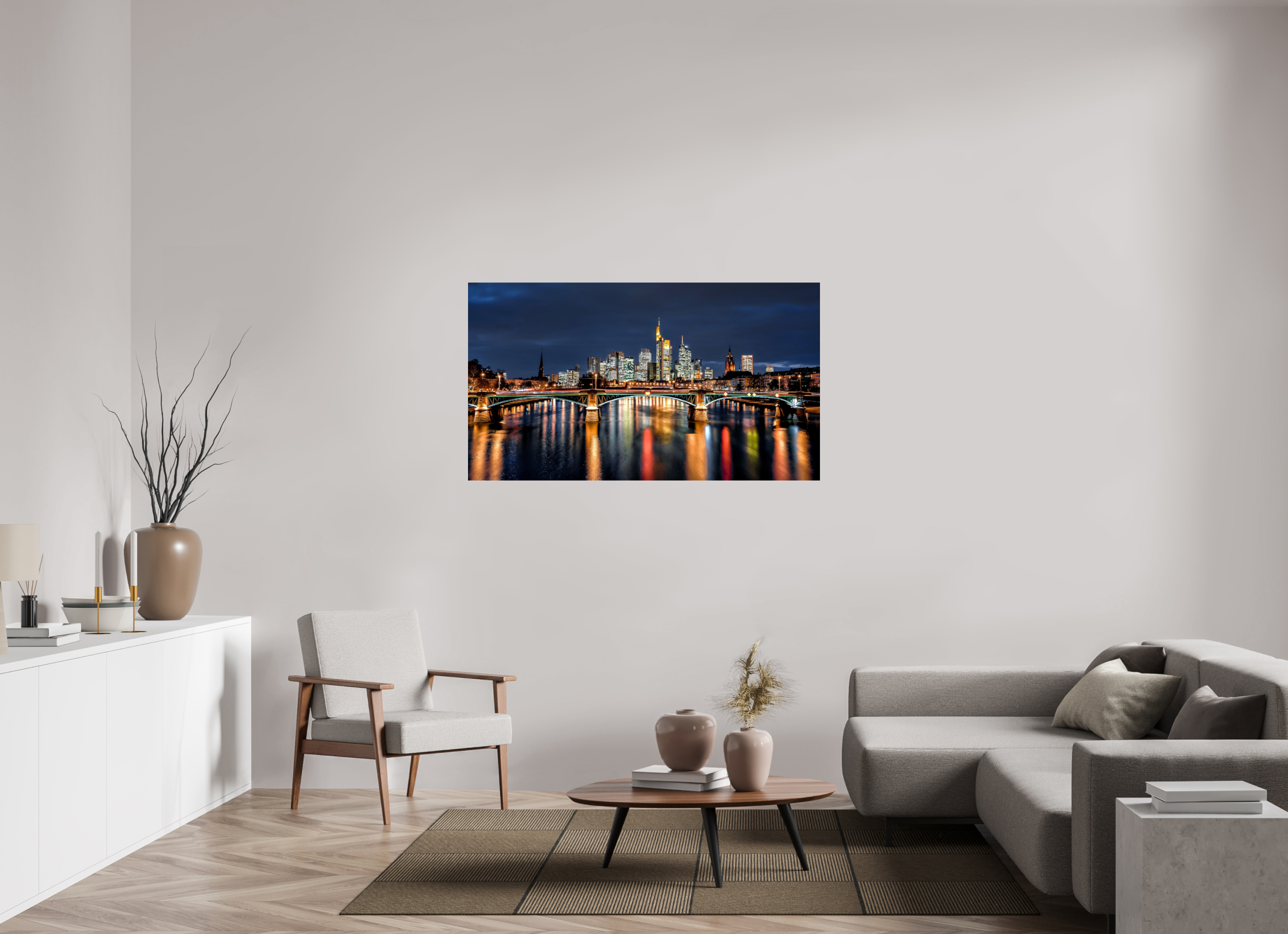 144 x 81 cm, FineArt Pearl "Frankfurt am Main" auf strukturiertem Hahnemühle Fine Art-Papier (Nur als Print / Druck)