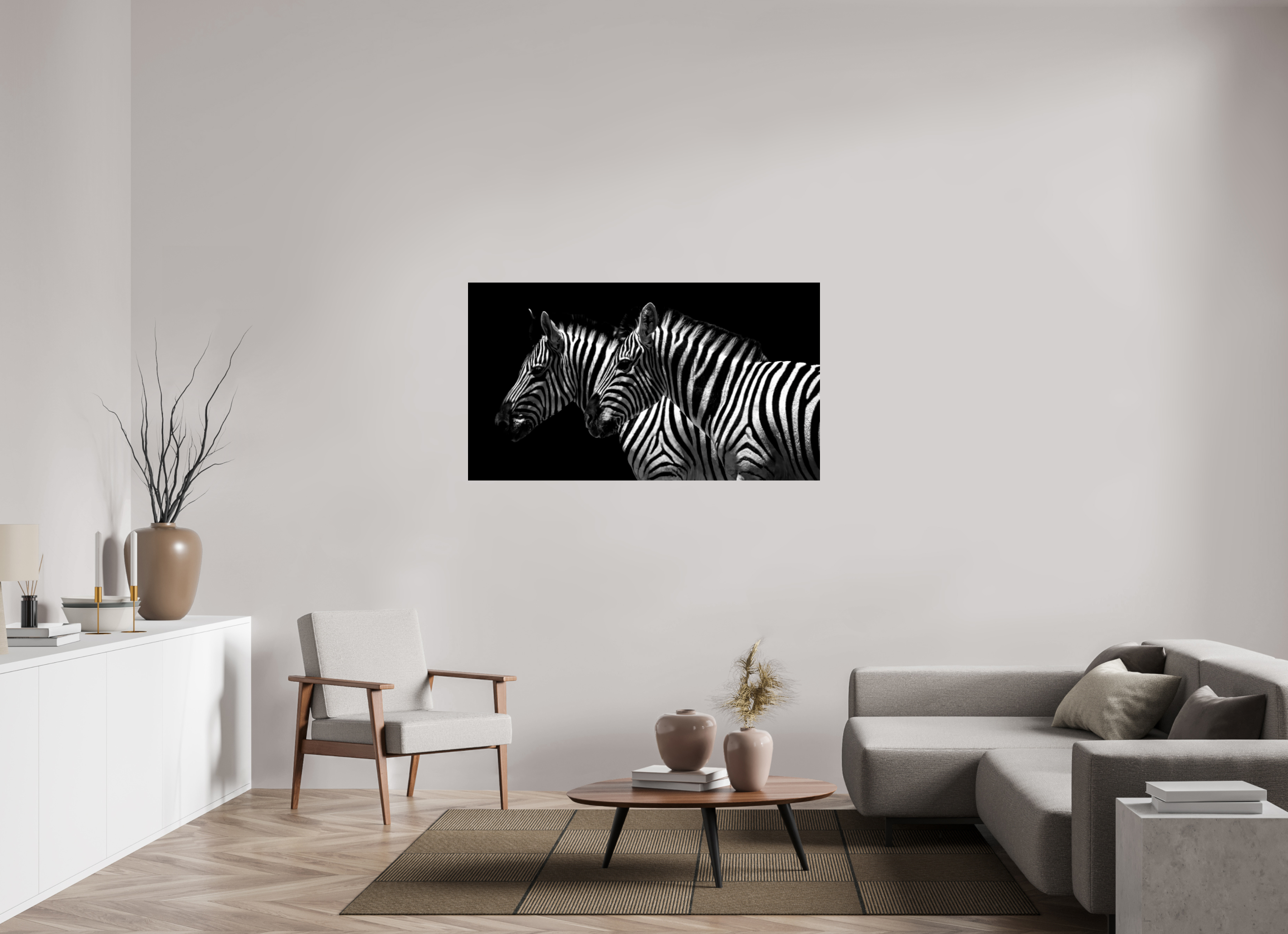 144 x 81 cm, FineArt Pearl "Zebras" auf strukturiertem Hahnemühle Fine Art-Papier (Nur als Print / Druck)