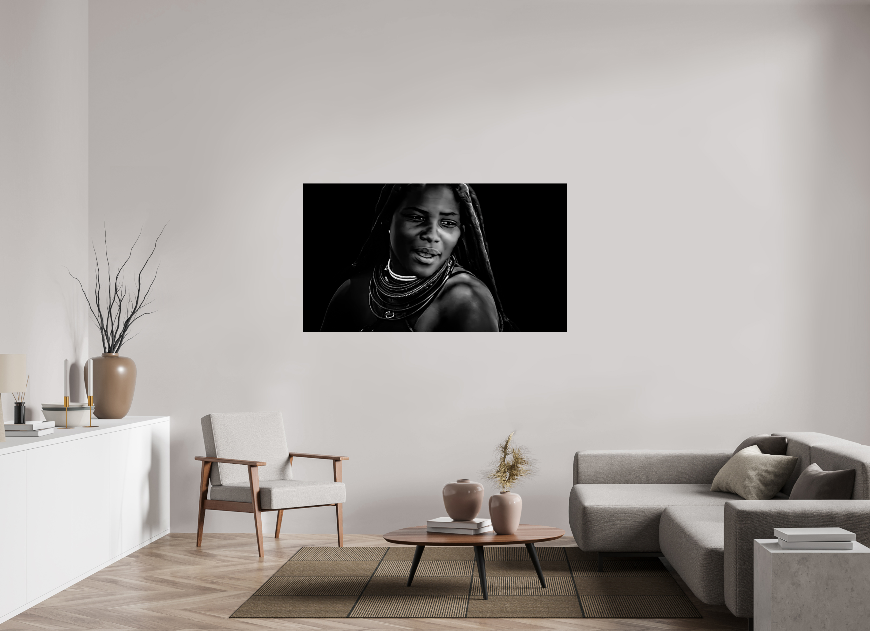 160 x 90 cm, FineArt Pearl „Himba-Frau“ auf strukturiertem Hahnemühle Fine Art-Papier (Nur als Print / Druck)