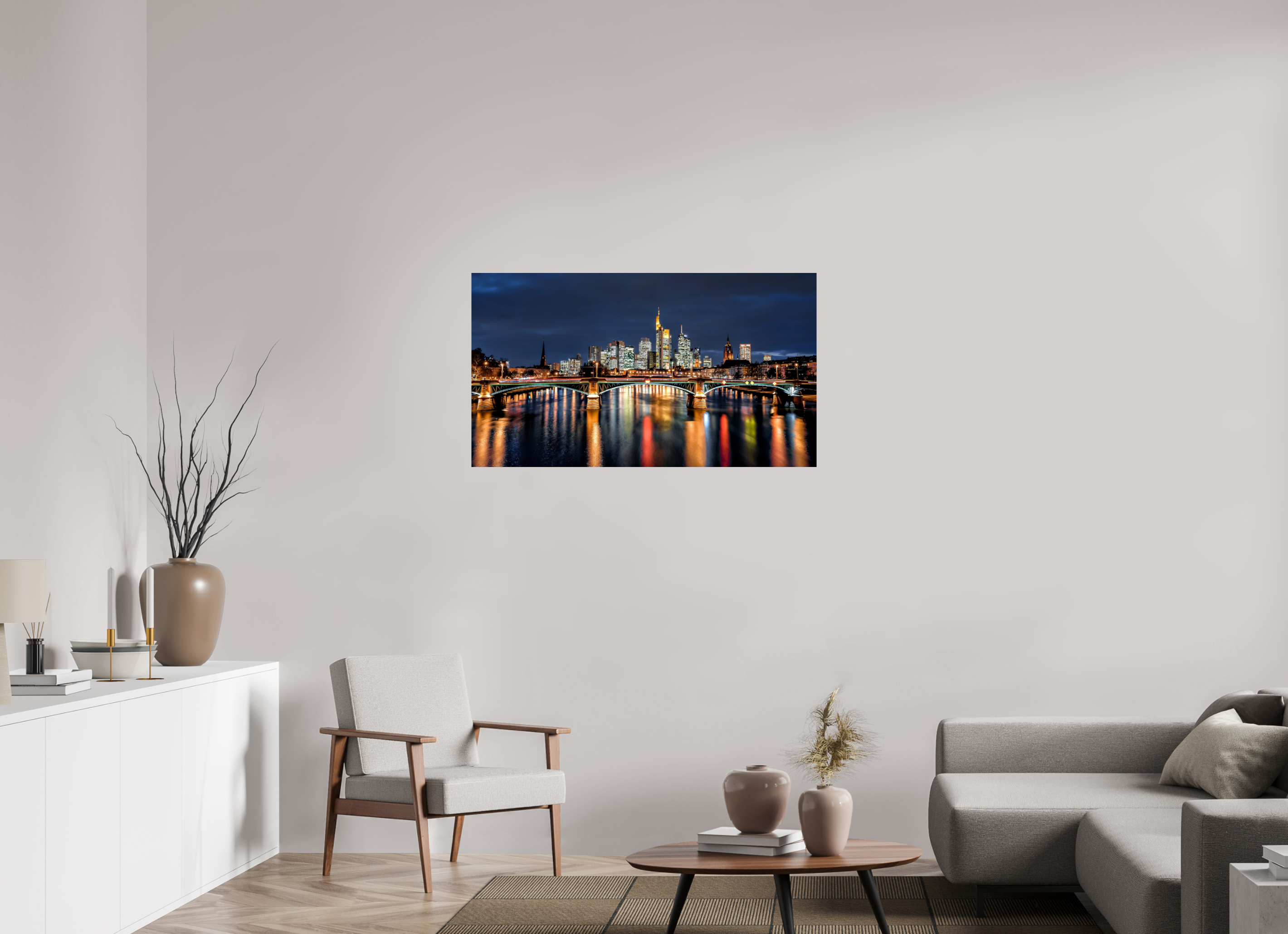 112 x 63 cm, FineArt Pearl "Frankfurt am Main" auf strukturiertem Hahnemühle Fine Art-Papier (Nur als Print / Druck)
